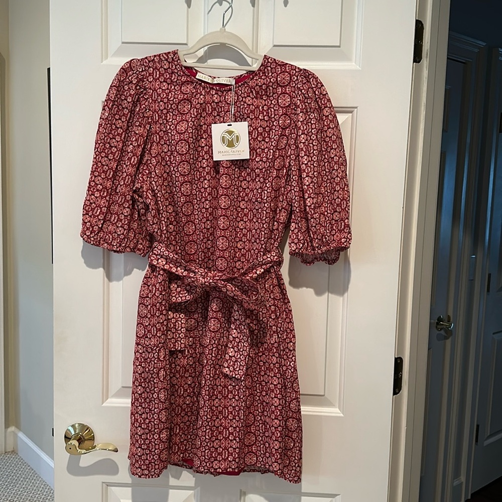 Marie Oliver Shyloh Dress in hibiscus shibori print